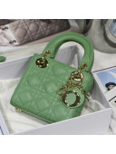 Dior Micro Lady Dior Bag in Mint Green Cannage Lambskin 2021 M6007 