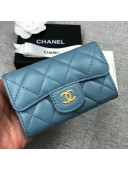 Chanel Quilting Classic Card Holder Blue