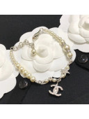 Chanel Pearl Star Bracelet Silver/White 2020