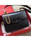 Valentino Large VSLING Smooth Calfskin Shoulder Bag Black 2019