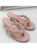 Bottega Veneta Dot Entwined Thong Sandals Pink 2021