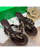 Bottega Veneta Dot Entwined Thong Sandals Coffee Brown 2021