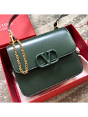 Valentino Large VSLING Smooth Calfskin Shoulder Bag Green 2019