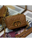 Dior Micro Caro Bag in Brown Supple Cannage Calfskin 2021