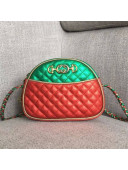 Gucci Matelassé Laminated Leather Mini Bag 534951 Green/Red 2018