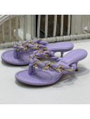 Bottega Veneta Dot Entwined Thong Sandals Purple 2021