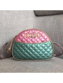 Gucci Matelassé Laminated Leather Mini Bag 534951 Pink/Blue 2018