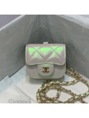 Chanel Quilted Iridescent Leather Airpods Pro Case with Chain AP1739 White 2020