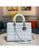 Dior Lady Dior Large Tote Bag in White Cannage Lambskin 2020