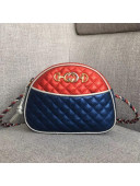 Gucci Matelassé Laminated Leather Mini Bag 534951 Red/Navy Blue 2018