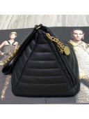 Chanel Lambskin Quilted Stripes Pyramid Clutch Bag AS0688 Black 2019