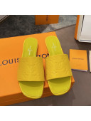Louis Vuitton Revival Flat Slide Sandals in Monogram Embossed Calfskin Yellow 2021