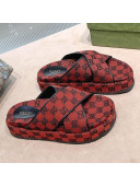 Gucci GG Canvas Platform Sandal 663666 Red 2021