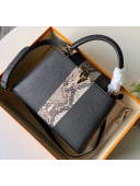 Louis Vuitton Taurillon Leather Capucines BB/PM Top Handle Bag With Python Stripe Black N94220 2020