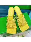 Bottega Veneta Stretch Strap Heel Sandals 9cm Yellow 2021