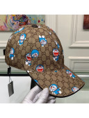 Doraemon x Gucci GG Canvas Baseball Hat Brown 2021