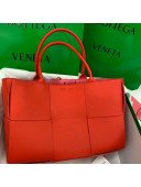 Bottega Veneta Arco Tote Bag in Maxi-Woven Lambskin Red 2020 614486