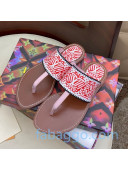 Louis Vuitton LV Crafty Flat Thong Sandals Red/White 2020