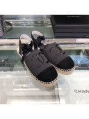 Chanel Fabric Slingback Lace-up Espadrilles Dark Gray 2019