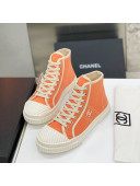 Chanel Vintage Canvas High-top Sneakers 21012501 Orange 2021
