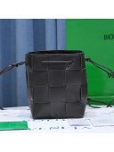 Bottega Veneta Cassette Intreccio Lambskin Mini Bucket Bag Fondant Brown 2021 680218
