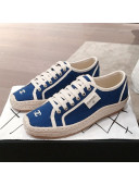 Chanel Vintage Canvas Label Espadrille Sneakers Blue 2020