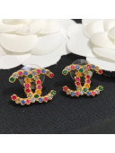 Chanel CC Stud Earrings AB5496 Multicolor 2020
