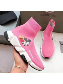 Balenciaga Mickey Knit Sock Speed Trainer Sneaker Pink 2020
