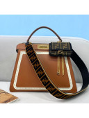 Fendi Peekaboo ISeeU Medium Bag in Embroidered Brown Leather 2021
