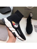 Balenciaga Mickey Knit Sock Speed Trainer Sneaker Black 2020