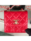 Chanel Quilted Lambskin Clutch with Chain A81633 Red 2019 