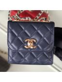 Chanel Quilted Lambskin Clutch with Chain A81633 Navy Blue 2019 