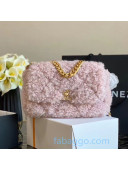 Chanel 19 Shearling Sheepskin Small Flap Bag AS1160 Light Pink 2020
