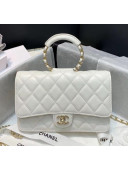 Chanel Lambskin Wallet on Chain With Round Handle AP1177 White 2020