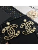Chanel CC Short Earring Gold/Pearly White 60 2020