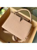 Louis Vuitton Taurillon Leather Capucines PM Top Handle Bag Beige M42259 2020