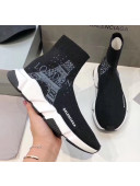 Balenciaga London Knit Sock Speed Trainer Sneaker Black 2020