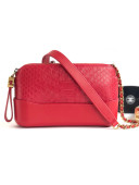 Chanel Python & Calfskin Gabrielle Clutch Bag with Chain Red 2019