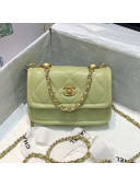 Chanel Quilted Lambskin Mini Flap Bag with Metal Button AP1664 Green 2020