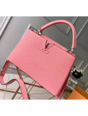 Louis Vuitton Taurillon Leather Capucines PM Top Handle Bag M42259 Pink 2020
