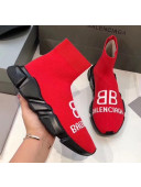 Balenciaga BB Knit Sock Speed Trainer Sneaker Red 2020