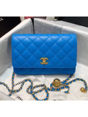 Chanel Metal Wallet on Chain WOC Bag AP1450 Blue 2020