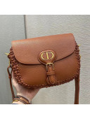 Dior Medium Bobby Bag in Brown Grained Calfskin with Whipstitched Seams 2020