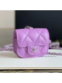 Chanel Quilted Lambskin Airpods Pro Case with Chain AP1739 Purple 2020