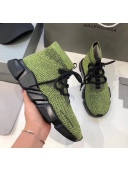 Balenciaga Lace-Up Knit Sock Speed Trainer Sneaker Green 2020