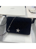 Chanel Suede and Goatskin Star Wallet on Chain WOC AP1220 Black 2020