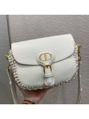 Dior Medium Bobby Bag in White Grained Calfskin with Whipstitched Seams M030 2020