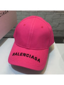 Balenciaga Logo Canvas Baseball Hat Pink 2021 10