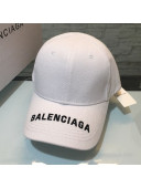 Balenciaga Logo Canvas Baseball Hat White 2021 12