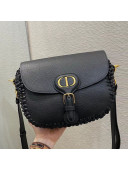 Dior Medium Bobby Bag in Black Grained Calfskin with Whipstitched Seams 2020